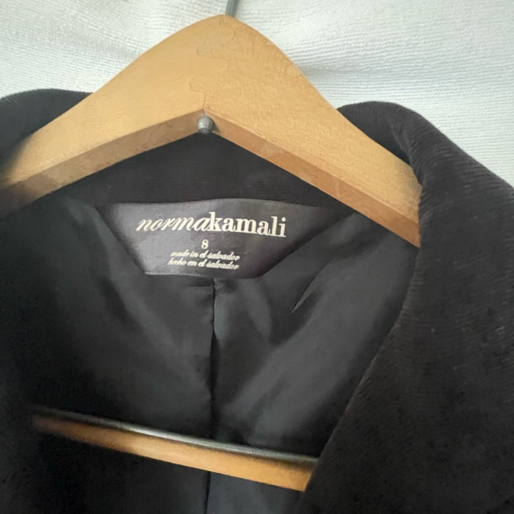 Norma Kamali peat moss Corduroy Button Front Fitted Blazer Jacket Size 8 - Picture 3 of 6